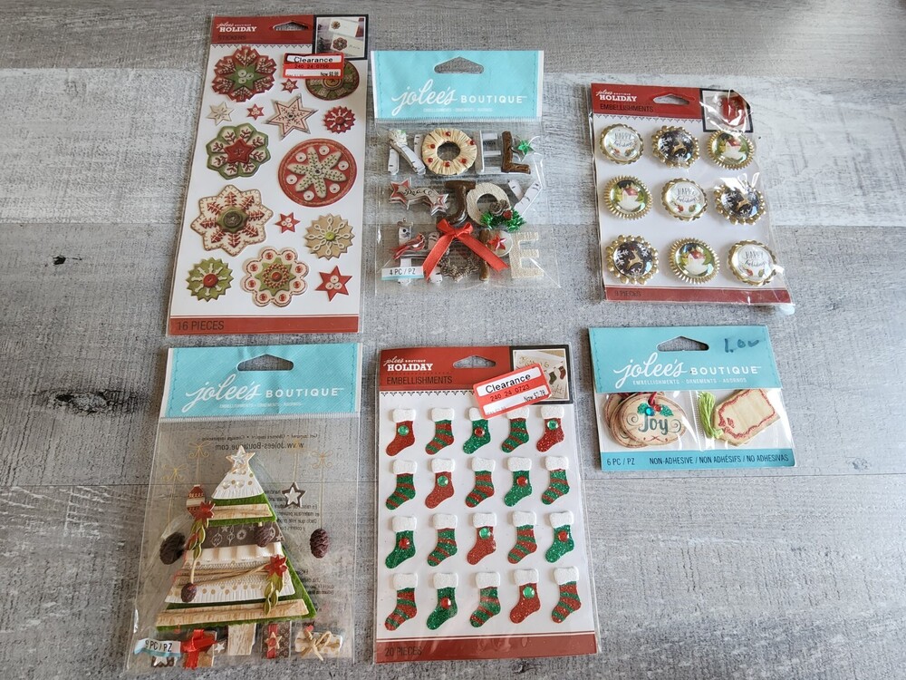NEW Scrapbook Stickers 3D LOT Christmas Tree Stockings Holiday Jolee Retired #33